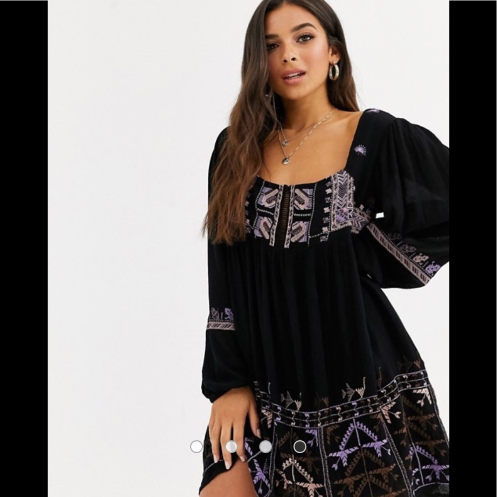 Free People Rhiannon Embroidered Mini Dress